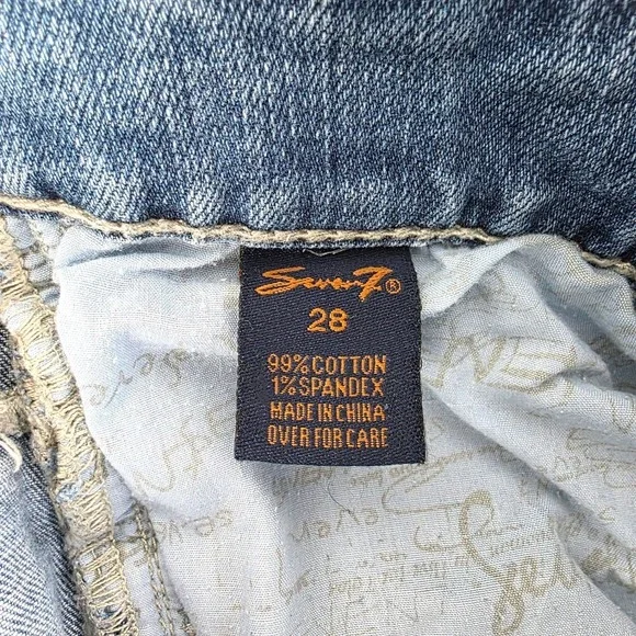 Seven7 Womens Bootcut Jeans Size 28 Medium Wash Embroidered Thick Stitch Denim - Picture 8 of 12